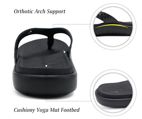 KuaiLu Women's Yoga Mat Flip Flops with Arch Support