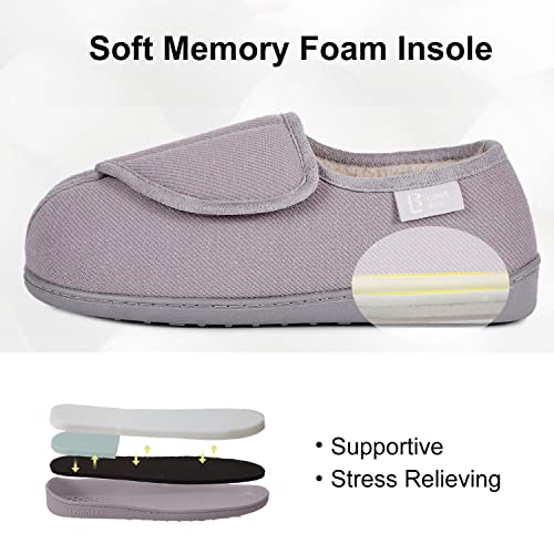 LongBay Women's Wide Fit Memory Foam Slippers