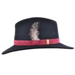 Unisex Wool Felt Crushable Fedora Hat with Feather