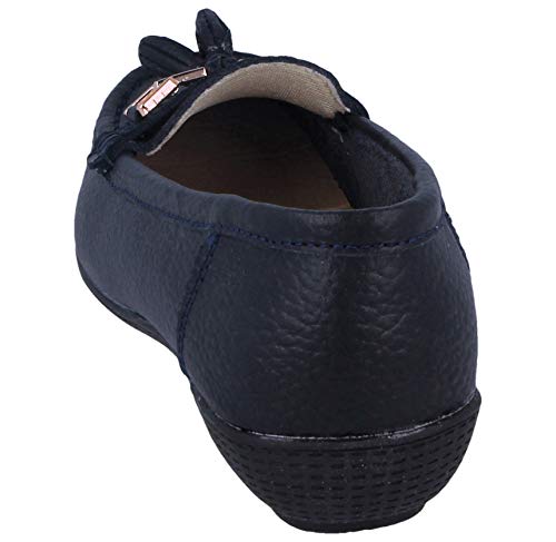 Women's Leather Flat Loafer Casual Comfy Work Shoes