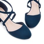 Greatonu Womens Mid Heel Chunky Dress Sandals