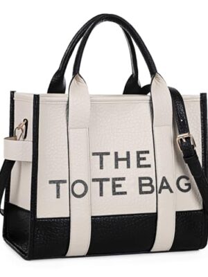 Gflyyue Women's Large PU Leather Tote Bag with Strap