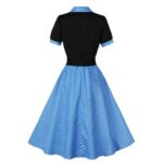 Wellwits Women's Black Polka Dot Vintage Blazer Dress