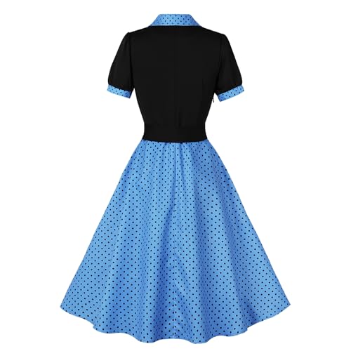 Wellwits Women's Black Polka Dot Vintage Blazer Dress