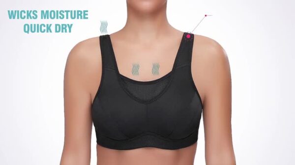 WingsLove Women's High Impact Wirefree Sports Bra