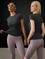 IECCP Women's Seamless Short Sleeve Workout Shirt