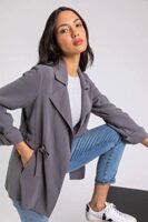 Roman Originals Tie Waist Jacket - Women's Longline Coat