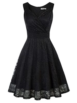 GRACE KARIN Women Sequin V-Neck Sleeveless Dress