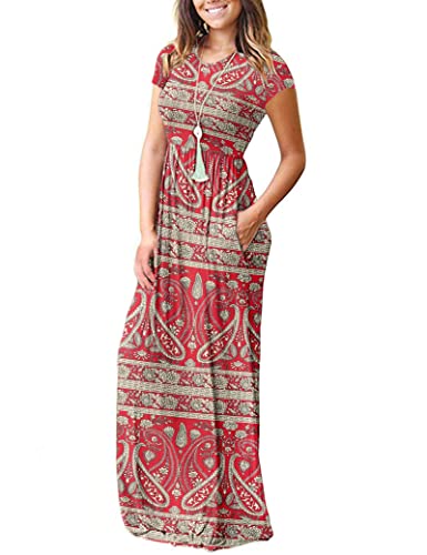 AUSELILY Womens Summer Maxi Dress with Pockets
