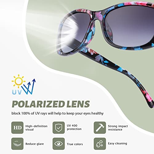 LVIOE Polarised Rectangular Sunglasses with UV Protection