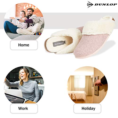 DUNLOP Fluffy Mule Slippers for Women