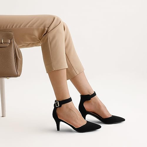 DREAM PAIRS Women's Pointed Toe Low Heel Sandals