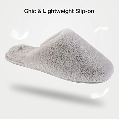 Snug Leaves Ladies' Fluffy Memory Foam Slippers