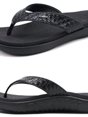 KuaiLu Women's Yoga Mat Flip Flops with Arch Support