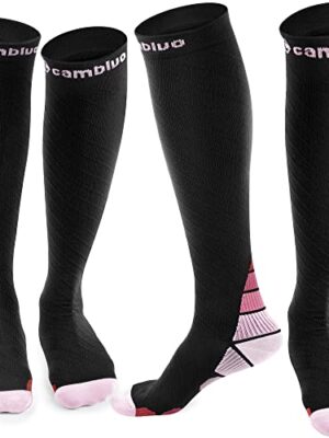 CAMBIVO Compression Socks 2 Pairs for Calf & Ankle Support