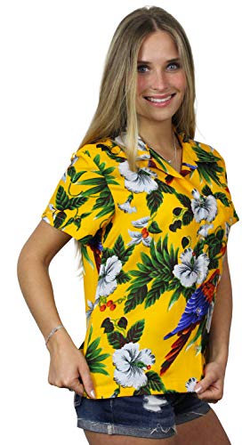 King Kameha Men's Casual Hawaiian Shirt with Flames