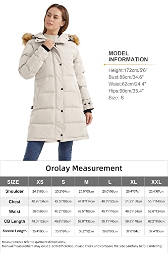 Orolay Women's Insulated Down Coat with Faux Fur Hood