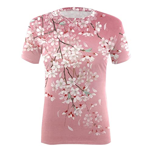 HSUAYEUD Women's Summer Casual Print Short Sleeve Top