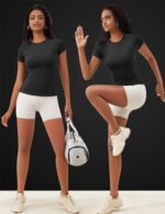 IECCP Women's Seamless Short Sleeve Workout Shirt