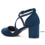 Greatonu Womens Mid Heel Chunky Dress Sandals