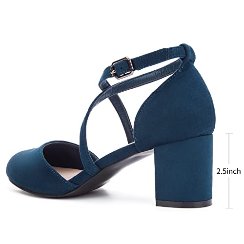 Greatonu Womens Mid Heel Chunky Dress Sandals