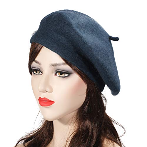 ZLYC Wool Beret Hat Classic Solid Color for Women