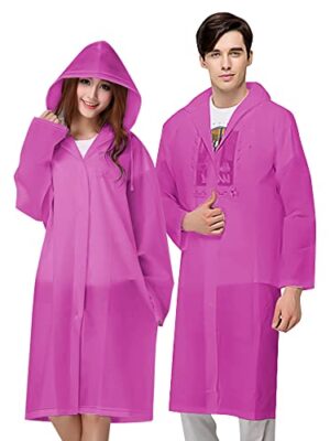 Vicloon Waterproof Adult Poncho, 2PCS, Reusable, with Hoods