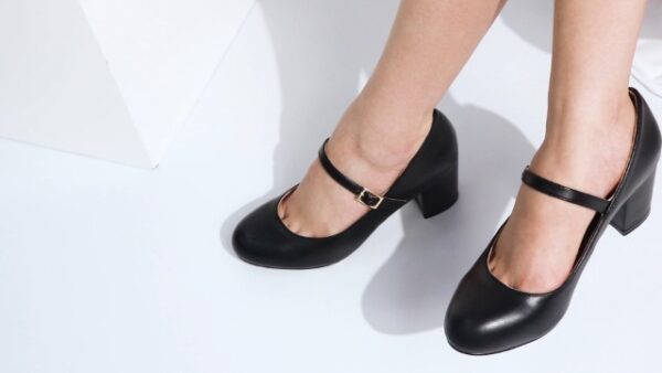 Womens Mid Block Heels Mary Jane Ankle Strap Shoes