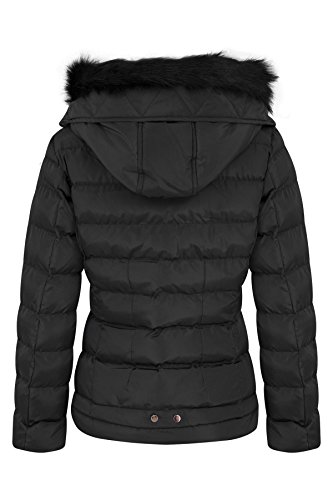 shelikes Women's Quilted Winter Coat with Faux Fur Hood