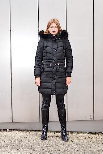 Spindle Women's Quilted Hooded Winter Parka - Fleece Lined