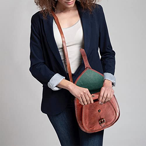 Rustic Town Leather Crossbody Satchel Bag for Women