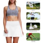 Women's Pleated Tennis Skirt with Pockets, High Waist