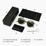 SUNGAIT Vintage Polarized Round Metal Sunglasses