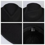 JK Home Wool Felt Fedora Hat - One Size Unisex - Black