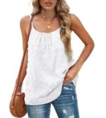 Aokosor Women's Swiss Dot Chiffon Sleeveless Tank