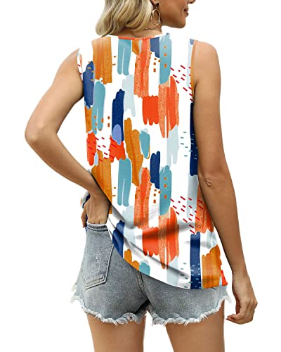 Aokosor Women's V-Neck Sleeveless Chiffon Tank Top