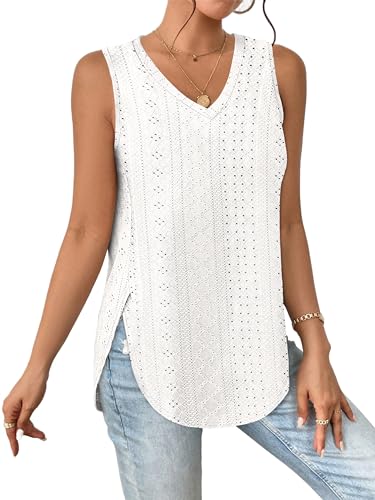 Aokosor Women's V Neck Sleeveless Summer Tank Top