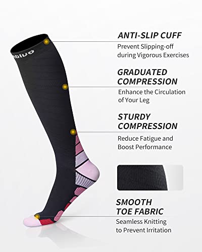 CAMBIVO Compression Socks 2 Pairs for Calf & Ankle Support