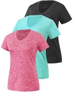 Star Vibe 3 Pack Women's Dry Fit V-Neck Gym T-Shirts