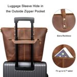 S-ZONE Women Vintage Leather Tote Bag with Crossbody Strap