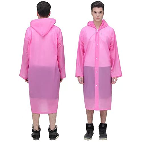 Cosowe 2 Pack Reusable Rain Ponchos with Hoods, Waterproof