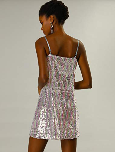 Allegra K Women's Glitter Sequin Mini Dress