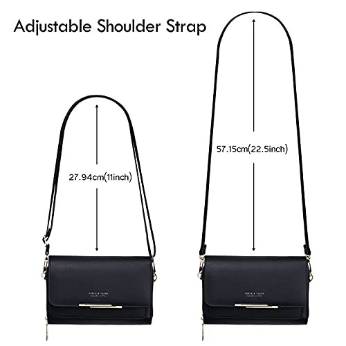 Roulens Small Crossbody Phone Bag, PU Leather, Adjustable Strap