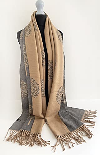Cashmere Tree Life Reversible Scarf - Large Wrap, Warm