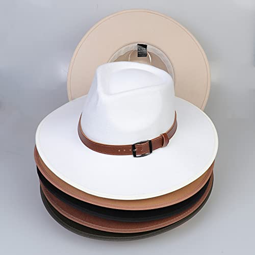 JK Home Wool Felt Fedora Hat - One Size Unisex - Black