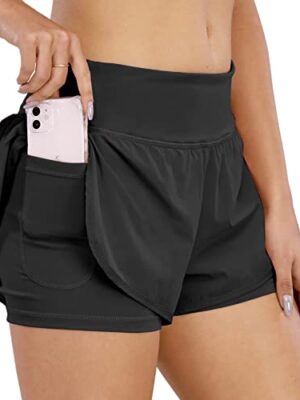 COTOP Women's 2-in-1 Lightweight Quick Dry Running Shorts