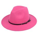 YILEEGOO Women's Wide Brim Fedora with Belt Buckle