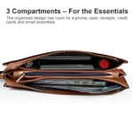 Befen Leather Wristlet Clutch Purse, Large Wallet for Women
