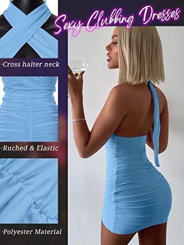 Popiv Women's Sexy Mini Criss Cross Bodycon Dress