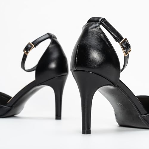 Women's Buckle Ankle Strap Pointed Toe Stilettos